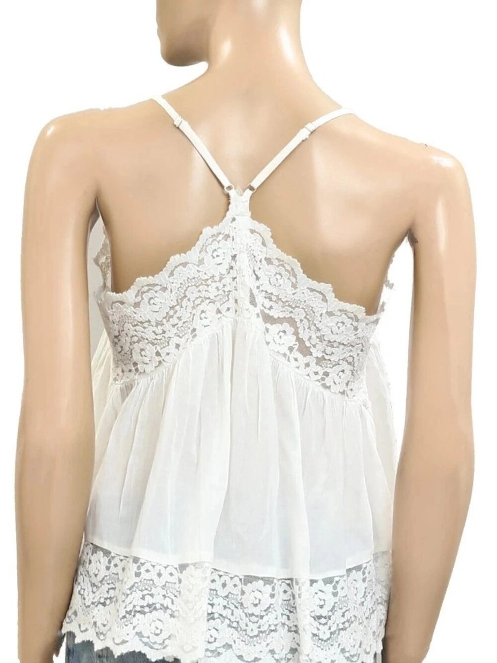 Intimately Free People Fiona Cami Blouse Top Tank Sleeveless Lace Slip M 290299 - Picture 6 of 6